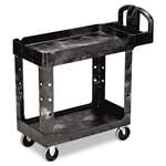 RUBBERMAID COMMERCIAL PROD. Heavy-Duty Utility Cart, Two-Shelf, 17-1/8w x 38-1/2d x 38-7/8h, Black