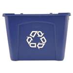 RUBBERMAID COMMERCIAL PROD. Stacking Recycle Bin, Rectangular, Polyethylene, 14gal, Blue