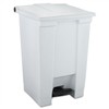 Rubbermaid Commercial 6144WHI Indoor Utility Step-On Waste Container, Square, Plastic, 12gal, White