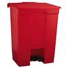 RUBBERMAID COMMERCIAL PROD. Indoor Utility Step-On Waste Container, Rectangular, Plastic, 18gal, Red