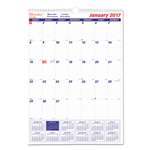REDIFORM OFFICE PRODUCTS One Month Per Page Twin Wirebound Wall Calendar, 12 x 17, 2017
