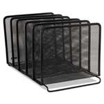ROLODEX Mesh Stacking Sorter, Five Sections, Metal, 8 1/4 x 14 3/8 x 7 7/8, Black