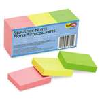 REDI-TAG CORPORATION Self-Stick Notes, 1 1/2 x 2, Neon, 12 100-Sheet Pads/Pack