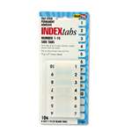REDI-TAG CORPORATION Side-Mount Self-Stick Plastic Index Tabs Nos 1-10, 1 inch, White, 104/Pack