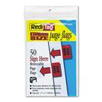 REDI-TAG CORPORATION Removable/Reusable Page Flags, "Sign Here", Red, 50/Pack