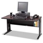 SAFCO PRODUCTS Computer Desk W/ Reversible Top, 47-1/2w x 28d x 30h, Mahogany/Medium Oak/Black