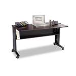 SAFCO PRODUCTS Mobile Computer Desk W/Reversible Top, 53.5 x 28 x 30, Mahogany/Medium Oak/Black