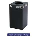 SAFCO PRODUCTS Public Square Recycling Container, Square, Steel, 25gal, Black