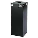 SAFCO PRODUCTS Public Square Recycling Container, Square, Steel, 37gal, Black