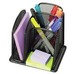 SAFCO PRODUCTS Onyx Mini Organizer with Three Compartments, Black, 6 x 5 1/4 x 5 1/4