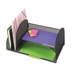 SAFCO PRODUCTS Desk Organizer, Two Vertical/Two Horizontal Sections, 17 x 10 3/4 x 7 3/4, Black