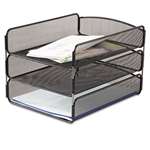 SAFCO PRODUCTS Desk Tray, Three Tiers, Steel Mesh, Letter, Black