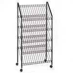 SAFCO PRODUCTS Mobile Literature Rack, 32-1/2w x 15-1/4d x 63-1/2, Charcoal