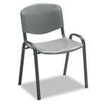 SAFCO PRODUCTS Stacking Chairs, Charcoal w/Black Frame, 4/Carton