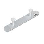 SAFCO PRODUCTS Nail Head Wall Coat Rack, Two Hooks, Metal, 12w x 2-3/4d x 2h, Satin Aluminum