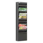SAFCO PRODUCTS Steel Magazine Rack, 11 Compartments, 10w x 4d x 36-1/4h, Black