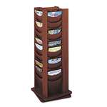 SAFCO PRODUCTS Rotary Display, 48 Compartments, 17-3/4w x 17-3/4d x 49-1/2h, Mahogany