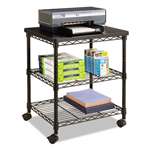 SAFCO PRODUCTS Desk Side Wire Machine Stand, Three-Shelf, 24w x 20d x 27h, Black