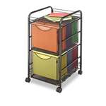 SAFCO PRODUCTS Onyx Mesh Mobile Double File, One-Shelf, 15-3/4 x 17 x 27, Black