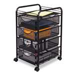 SAFCO PRODUCTS Onyx Mesh Mobile File With Four Supply Drawers, 15-3/4w x 17d x 27h, Black