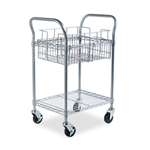 SAFCO PRODUCTS Wire Mail Cart, 600-lb Cap, 18-3/4w x 26-3/4d x 38-1/2h, Metallic Gray