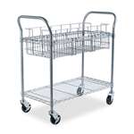 SAFCO PRODUCTS Wire Mail Cart, 600-lb Cap, 18-3/4w x 39d x 38-1/2h, Metallic Gray