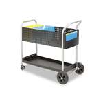 SAFCO PRODUCTS Scoot Mail Cart, One-Shelf, 22-1/2w x 39-1/2d x 40-3/4h, Black/Silver