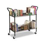 SAFCO PRODUCTS Wire Book Cart, Steel, Four-Shelf, 44w x 18-3/4d x 40-1/4h, Black