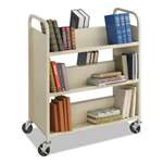 SAFCO PRODUCTS Steel Book Cart, Six-Shelf, 36w x 18-1/2d x 43-1/2h, Sand