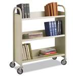 SAFCO PRODUCTS Steel Book Cart, Three-Shelf, 36w x 14-1/2d x 43-1/2h, Sand