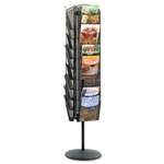SAFCO PRODUCTS Onyx Mesh Rotating Magazine Display, 30 Compartments, 16-1/2w x 66h, Black