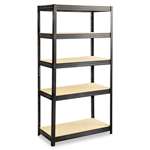 SAFCO PRODUCTS Boltless Steel/Particleboard Shelving, Five-Shelf, 36w x 18d x 72h, Black