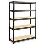 SAFCO PRODUCTS Boltless Steel/Particleboard Shelving, Five-Shelf, 48w x 18d x 72h, Black