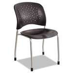 SAFCO PRODUCTS Rˆve Series Guest Chair W/ Straight Legs, Black Plastic, Silver Steel, 2/Carton