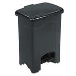 SAFCO PRODUCTS Step-On Receptacle, Rectangular, Plastic, 4gal, Black