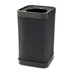 SAFCO PRODUCTS At-Your Disposal Top-Open Waste Receptacle, Square, Polyethylene, 38gal, Black