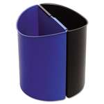 SAFCO PRODUCTS Desk-Side Recycling Receptacle, 3gal, Black and Blue