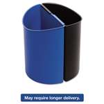 SAFCO PRODUCTS Desk-Side Recycling Receptacle, 7gal, Black and Blue