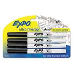 SANFORD Low-Odor Dry-Erase Marker, Ultra Fine Point, Black, 4/Pack