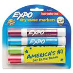 SANFORD Low Odor Dry Erase Marker, Chisel Tip, Classic Colors Assorted, 4/Set