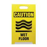 SEE ALL INDUSTRIES, INC. Economy Floor Sign, 12 x 14 x 20, Yellow/Black, 2/Pack