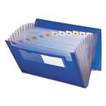 SMEAD MANUFACTURING CO. Expanding File, 12 Pockets, Letter, Blue/Clear