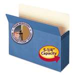 SMEAD MANUFACTURING CO. 5 1/4" Exp Colored File Pocket, Straight Tab, Letter, Blue
