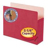 SMEAD MANUFACTURING CO. 5 1/4" Exp Colored File Pocket, Straight Tab, Letter, Red