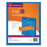 SMEAD MANUFACTURING CO. Poly String & Button Envelope, 9 3/4 x 11 5/8 x 1 1/4, Blue, 5/Pack