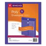 SMEAD MANUFACTURING CO. Poly String & Button Envelope, 9 3/4 x 11 5/8 x 1 1/4, Purple, 5/Pack