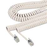 SOFTALK LLC Coiled Phone Cord, Plug/Plug, 12 ft., Ivory