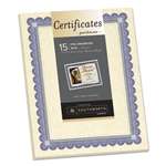 SOUTHWORTH CO. Foil-Enhanced Parchment Certificate, Ivory w/Blue/Silver Foil, 8 1/2 x 11, 15/PK