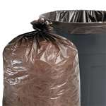 STOUT 100% Recycled Plastic Garbage Bags, 7-10gal, 1mil, 24 x 24, Brown/Black, 250/CT