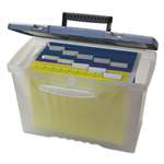 STOREX Portable File Storage Box w/Organizer Lid, Letter/Legal, Clear